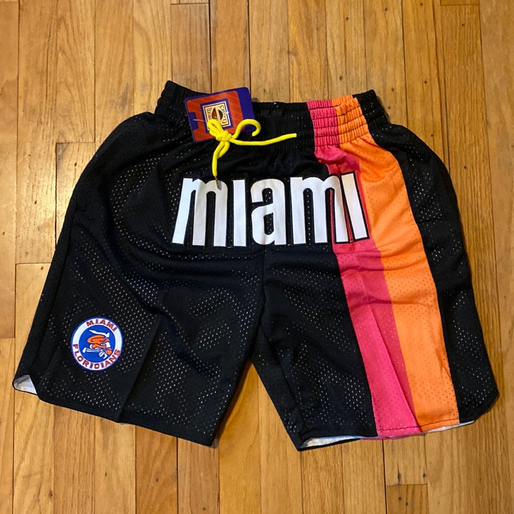 Miami heat throwback just Don shorts. Fully stitched Size M